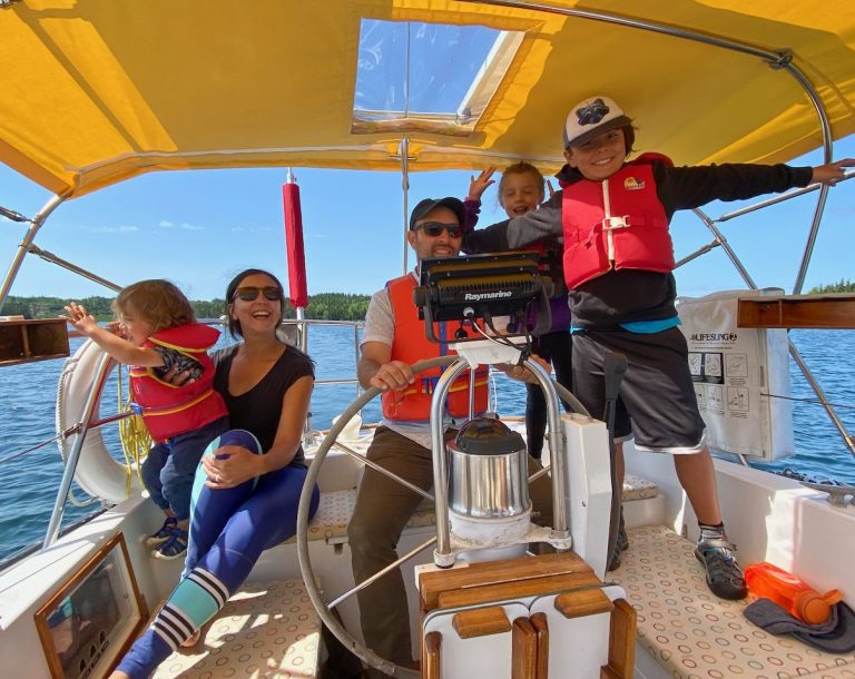 Family Sailing on Bras d'Or Lake, Cape Breton, Nova Scotia