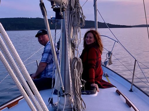 Romantic sunset, private sailing tour on Bras d'Or Lake in Cape Breton, nova Scotia